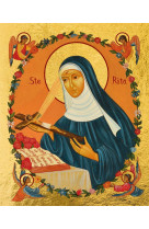 Sainte rita - icone doree a la feuille 10x8 cm -  192.14