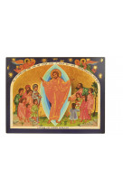 Icone doree a la feuille 10 x 13 cm - jesus parmi les enfants