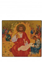 Christ source de vie - icone doree a la feuille 12.5x14 cm - 545.64