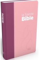 Bible segond neg compacte couverture souple, toile duo rose praline / violet fruits des bois en toile