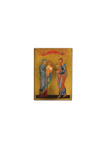 La sainte famille - icône dorée à la feuille 14x9,6 cm -  553.63