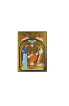 La sainte famille - icône dorée à la feuille 12,5x9,6 cm -  194.63