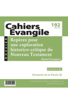 Cahiers evangile - numero 192 reperes pour une exploration historico-critique du nouveau testament