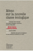 Mémo sur la nouvelle classe écologique - comment faire émerger une classe écologique consciente et f