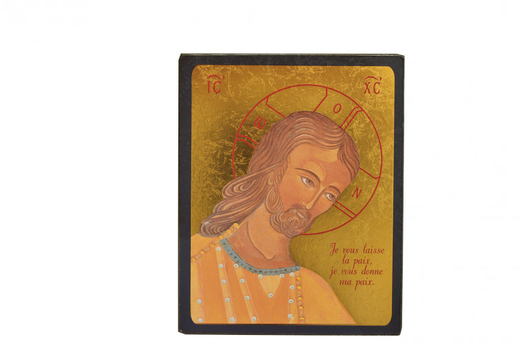 ICONE DOREE A LA FEUILLE 10 X 13 CM - CHRIST AMOUR ET SAGESSE -   - CLEMENCES