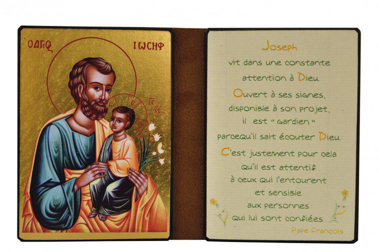 DIPTYQUE 13 X 19 CM - SAINT JOSEPH A L-ENFANT -   - CLEMENCES