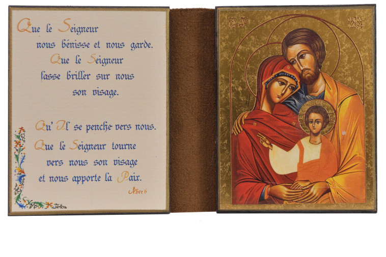 DIPTYQUE 8 X 15 CM - LA SAINTE FAMILLE -   - CLEMENCES