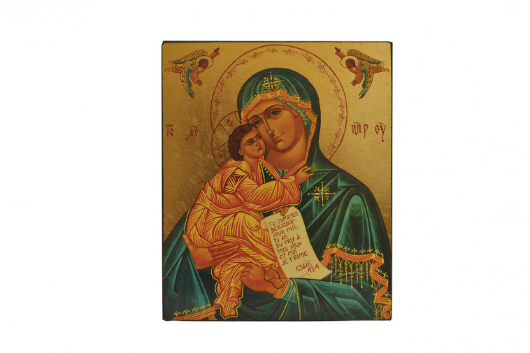 NOTRE DAME DU BEL AMOUR - ICONE DOREE A LA FEUILLE 9,5X8 CM -  140.14 -   - CLEMENCES