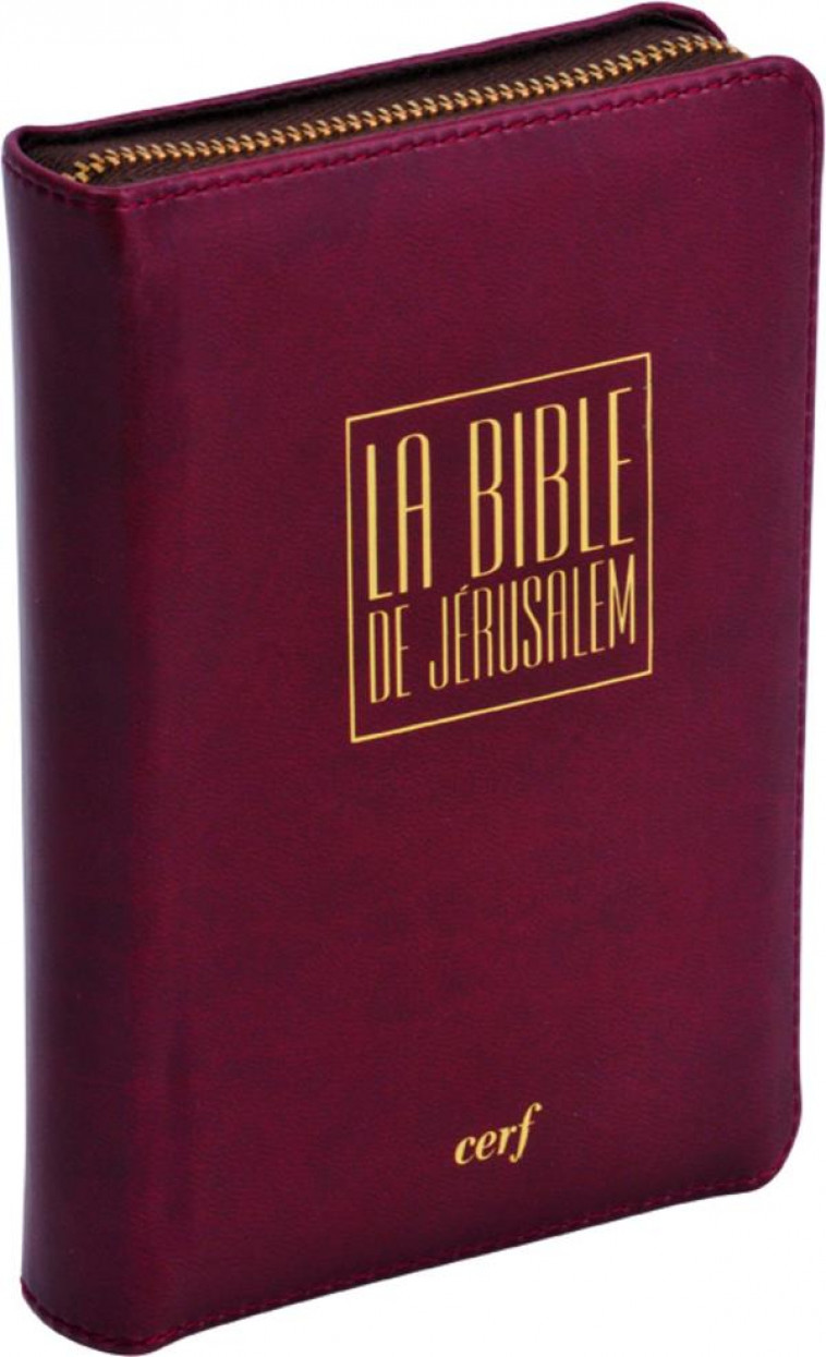 LA BIBLE DE JERUSALEM - VOYAGE CUIR BORDEAUX ZIPPEE - EBAF - CERF