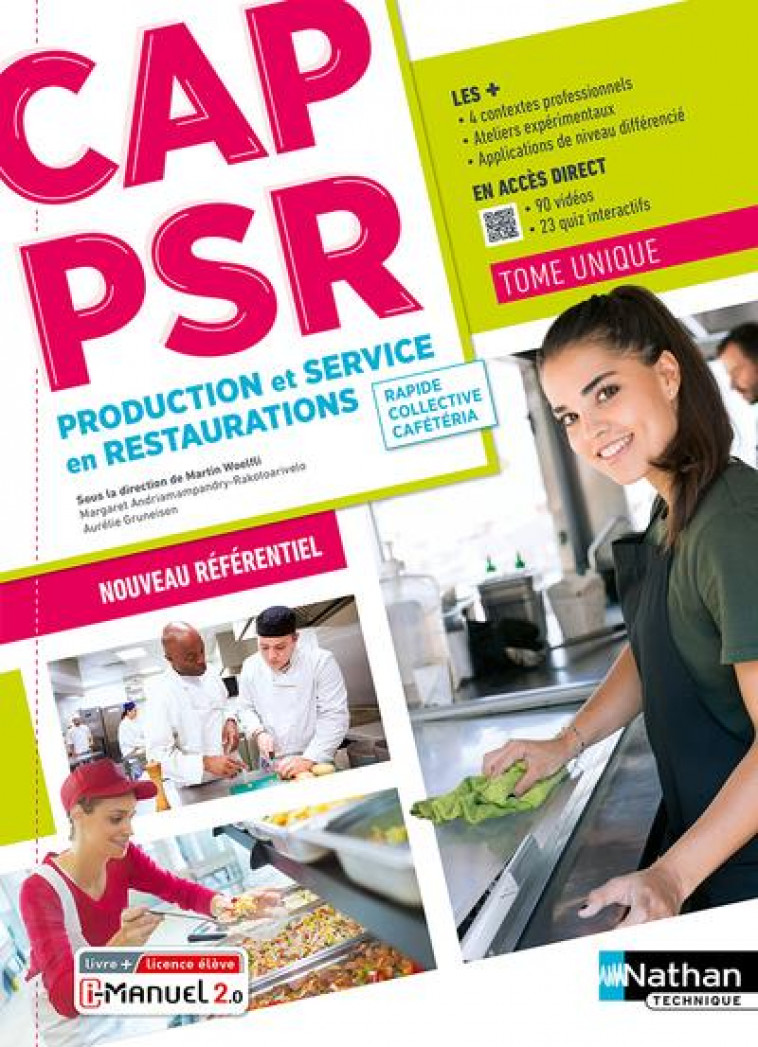 CAP PRODUCTION ET SERVICE EN RESTAURATIONS (RAPIDE, COLLECTIVE, CAFETERIA) - LIVRE + LICENCE ELEVE 2 - ANDRIAMAMPANDRY-RAKO - CLE INTERNAT