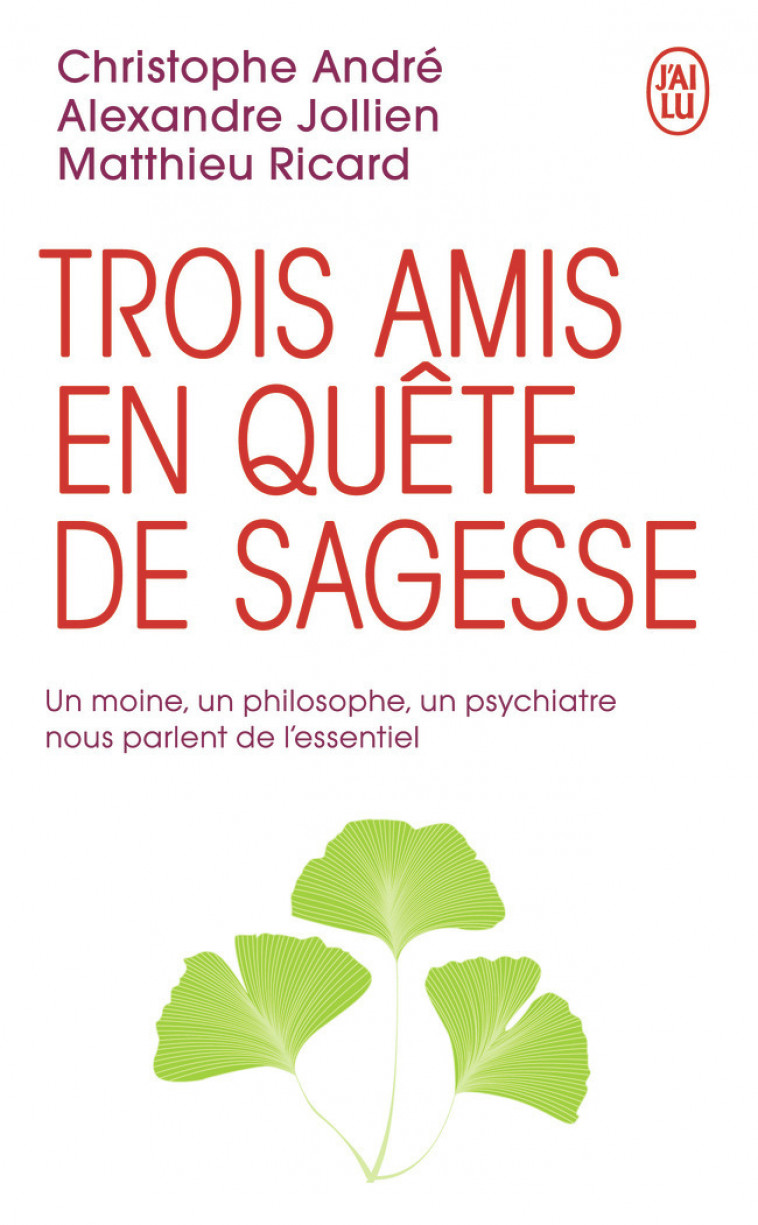 Trois amis en quête de sagesse - Alexandre Jollien, Matthieu Ricard, Christophe André - J'AI LU