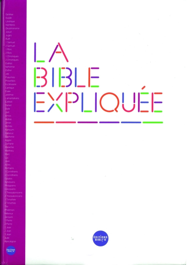 La Bible expliquée -  Collectif - BIBLI O