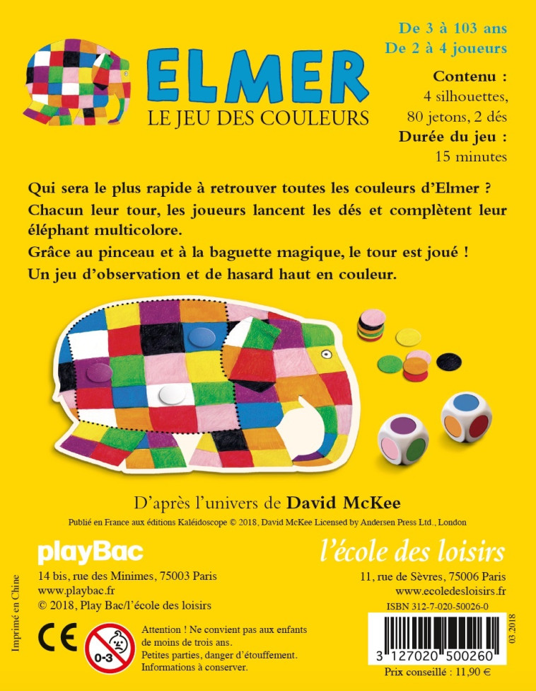 Elmer - Le jeu des couleurs - David McKee - EDL