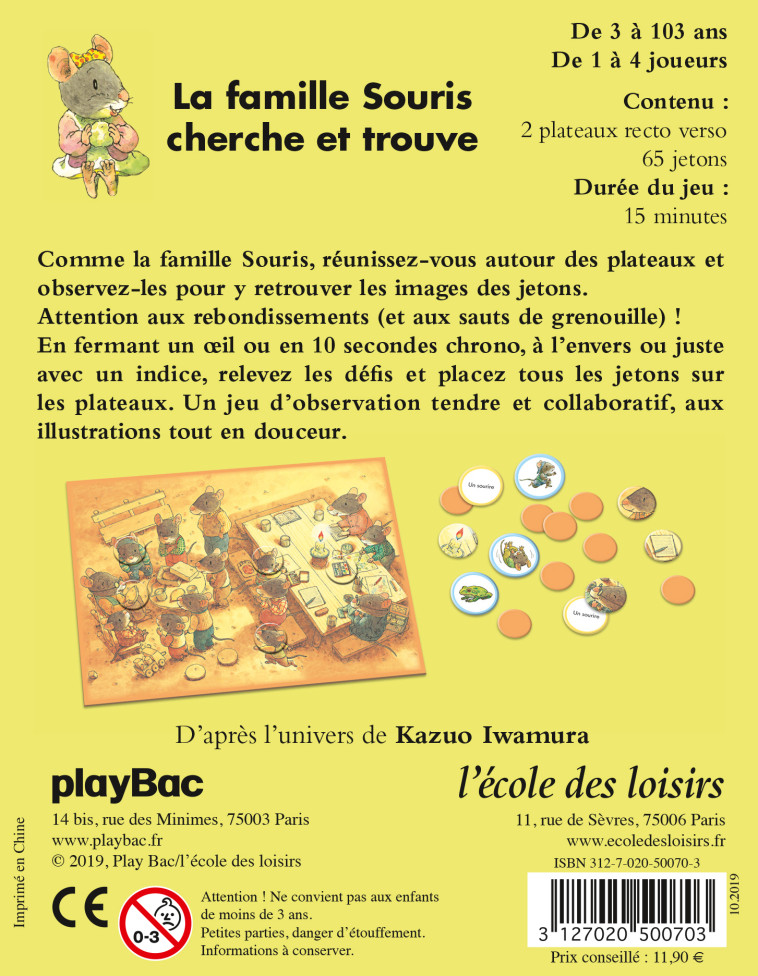 LA FAMILLE SOURIS CHERCHE ET TROUVE (LE JEU) - KAZUO IWAMURA - EDL