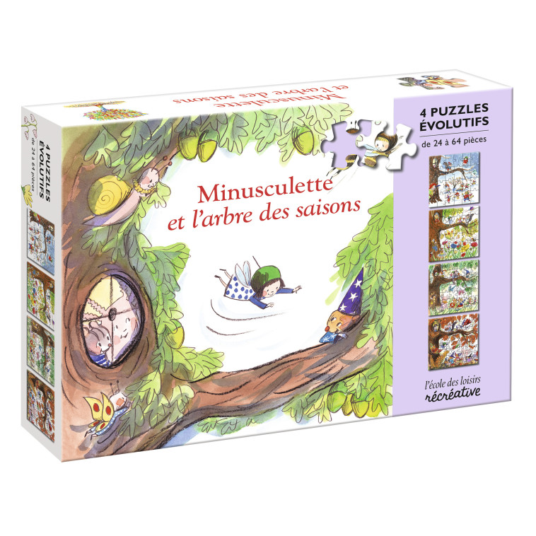 Minusculette et l'arbre des saisons - 4 puzzles évolutifs -  Davenier Christine - EDL