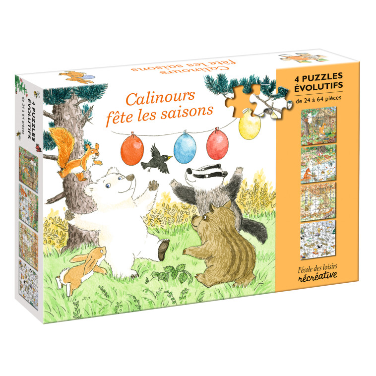 Calinours fête les saisons - 4 puzzles évolutifs -  Stehr Frédéric - EDL