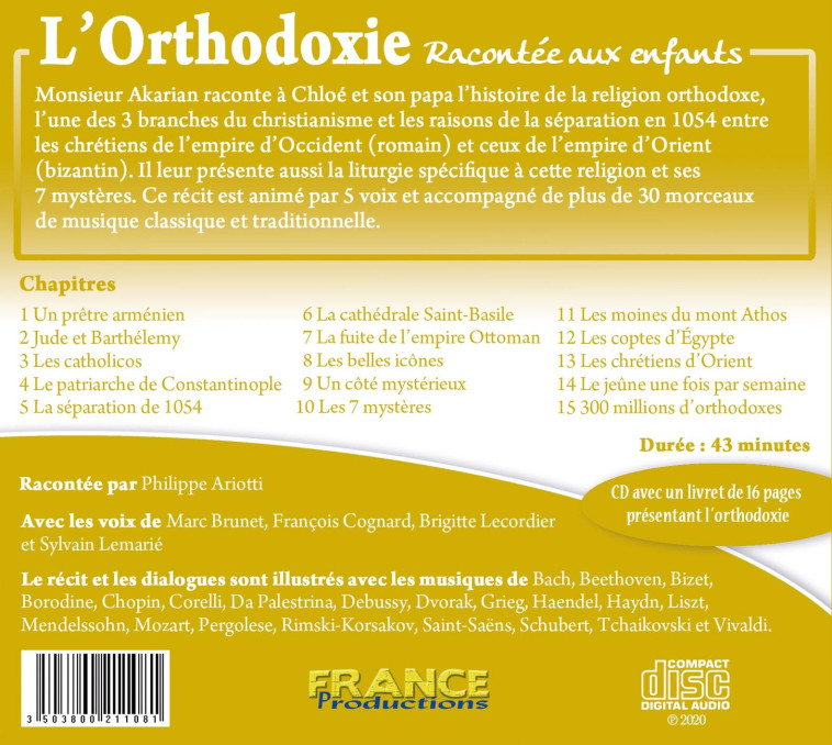 L'orthodoxie racontée aux enfants - Marc Geoffroy - FRANCE PRODUC