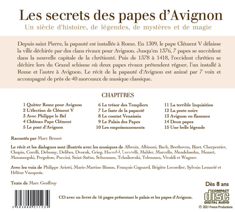 Les secrets des papes d'Avignon - Marc Geoffroy - FRANCE PRODUC