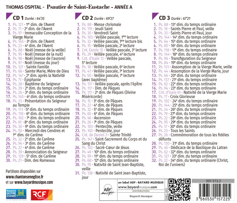 Psautier de Saint-Eustache année A - Thomas Ospital - ADF MUSIQUE