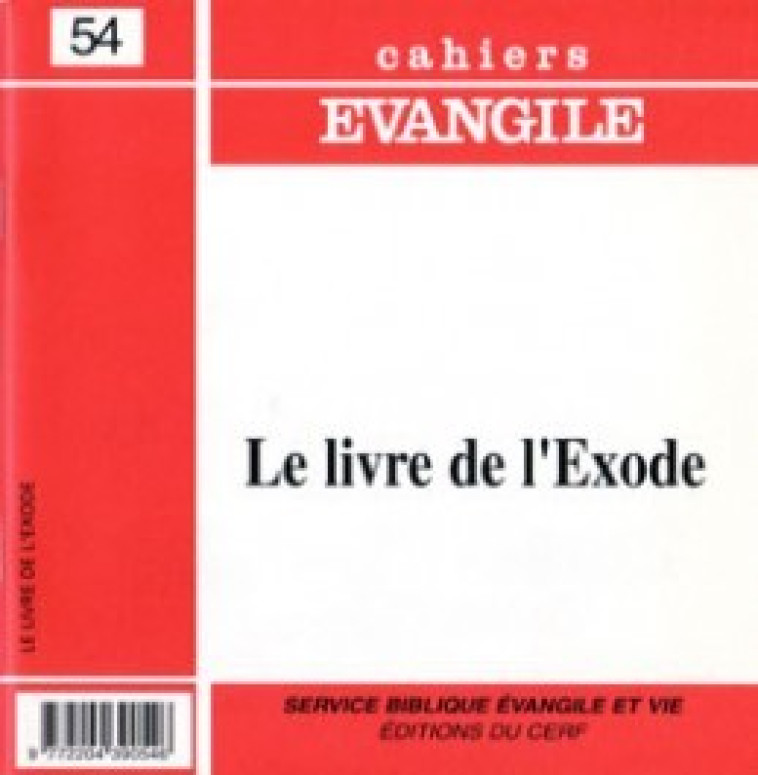 CE-54. LE LIVRE DE L'EXODE - Claude Wiéner - CERF