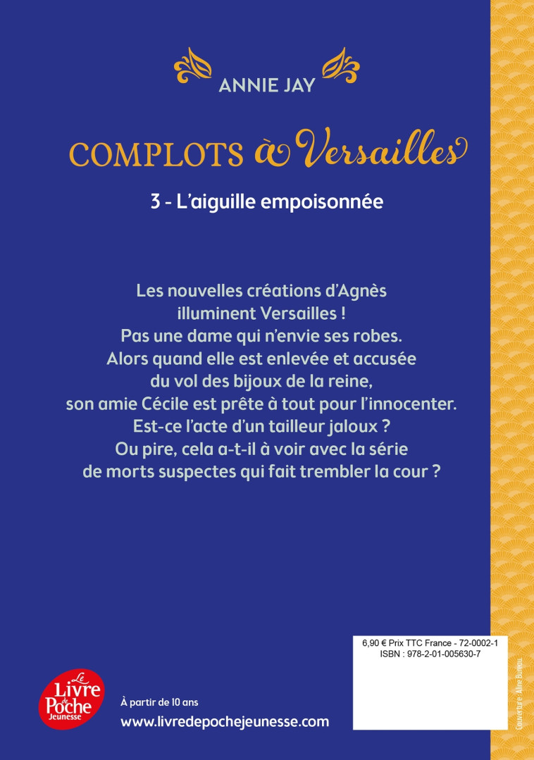 Complots à Versailles - Tome 3 - Annie Jay - POCHE JEUNESSE