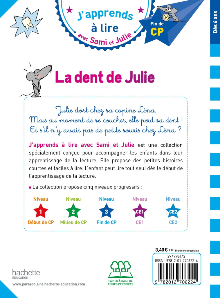 Sami et Julie CP Niveau 3 La dent de Julie - Laurence Lesbre - HACHETTE EDUC