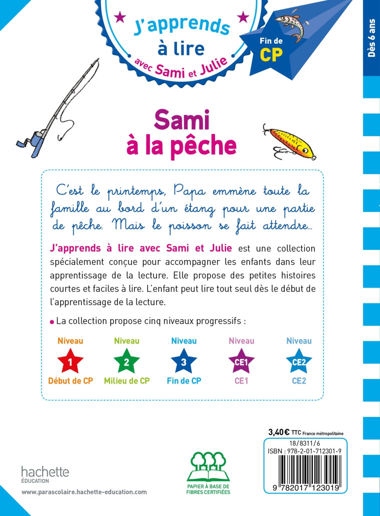 Sami et Julie CP niveau 3 Sami à la pêche - Thérèse Bonté - HACHETTE EDUC