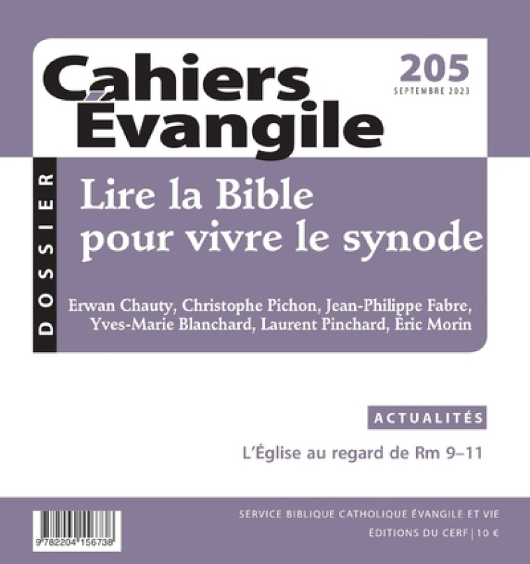 CAHIERS EVANGILE - 205 -  Collectif - CERF