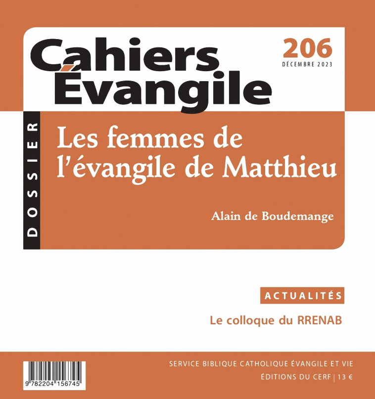 Cahiers Evangile-206 -  Collectif - CERF