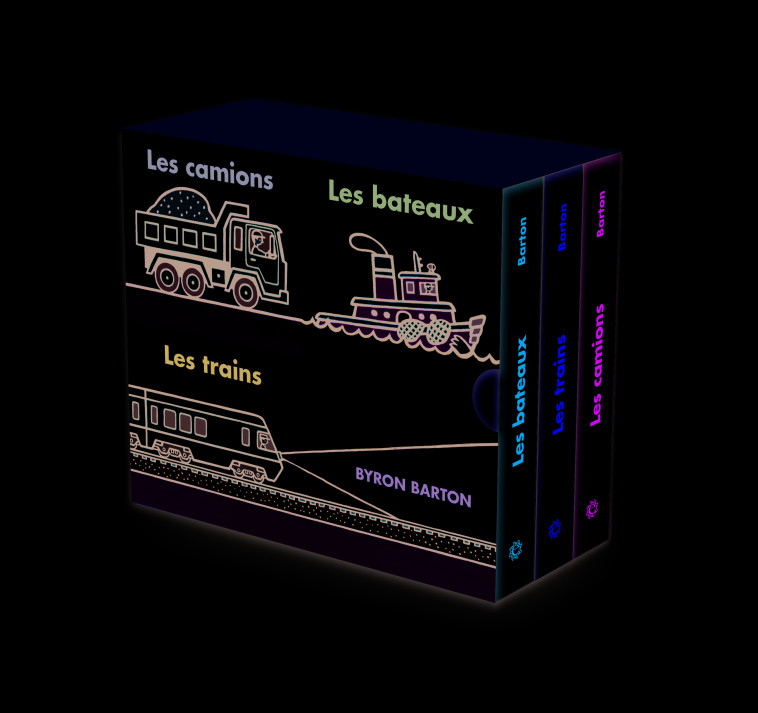 Les camions - les bateaux - les trains (coffret) - Byron Barton - EDL