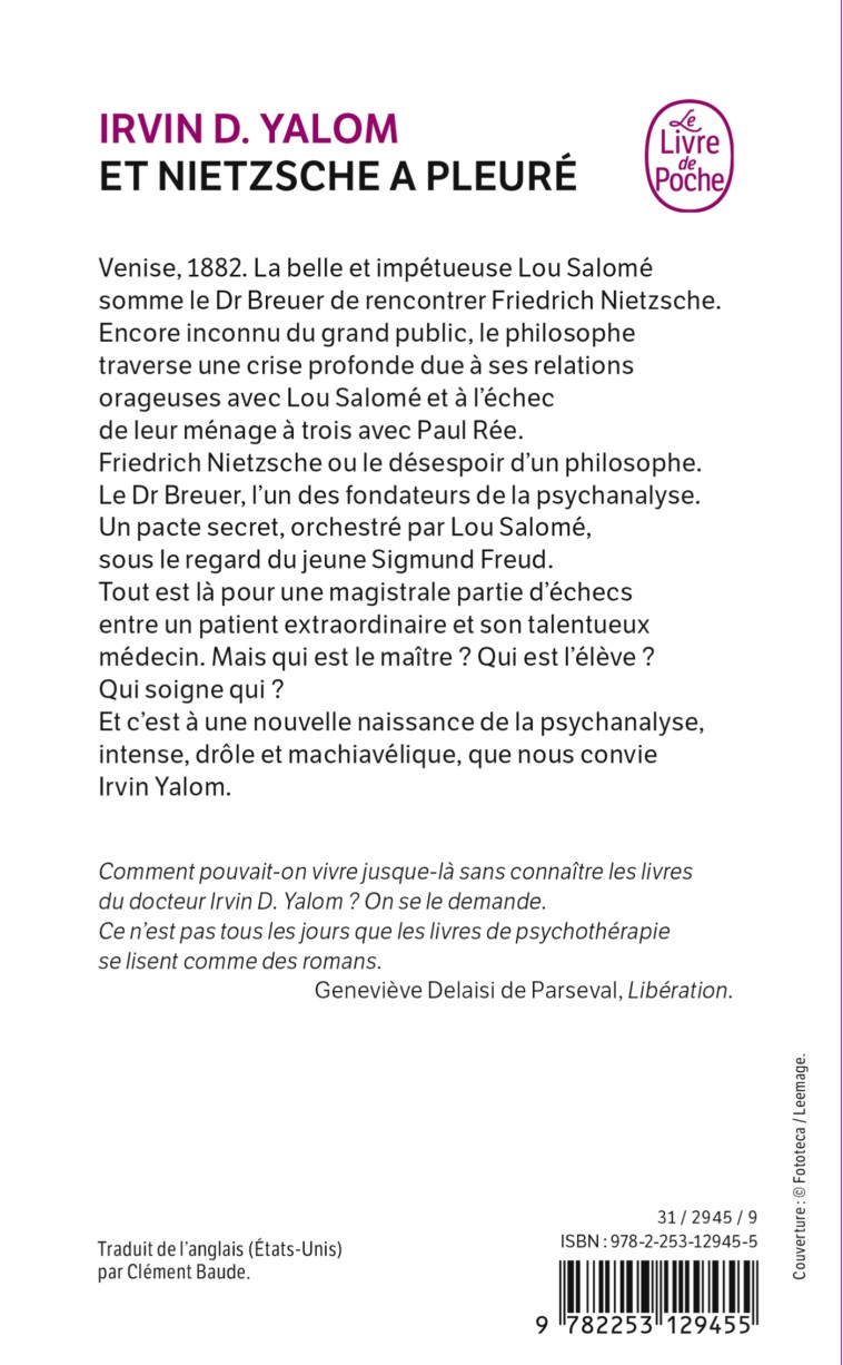 Et Nietzsche a pleuré - Irvin Yalom - LGF