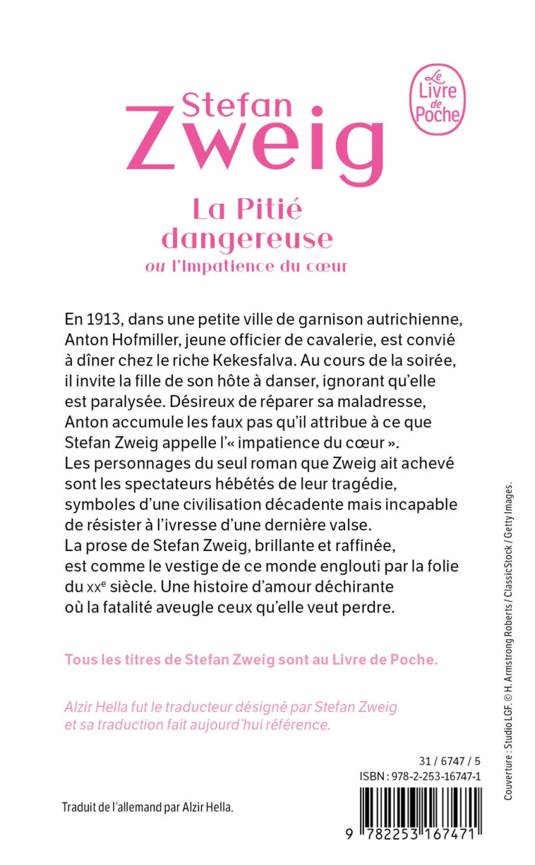 La Pitié dangereuse - Stefan Zweig - LGF