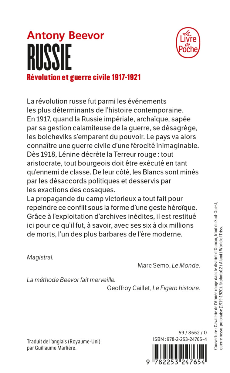 Russie : Révolution et Guerre Civile (1917-1921) - Antony Beevor - LGF