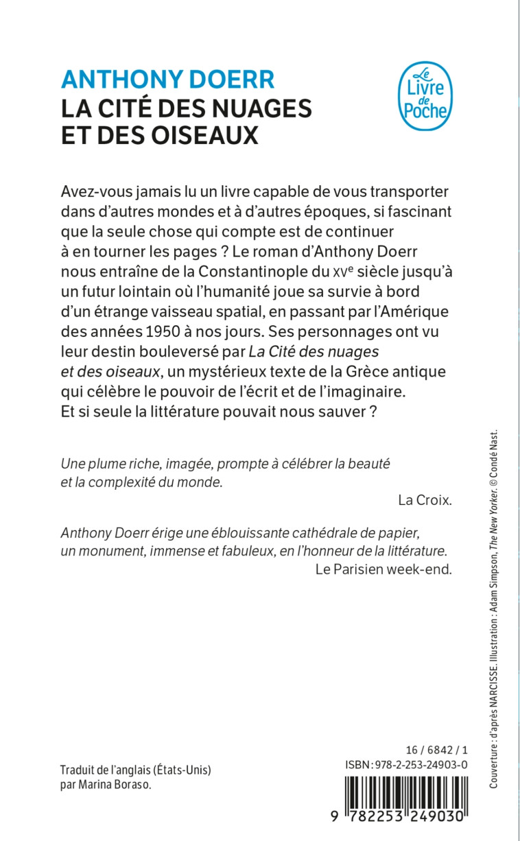 La Cité des nuages et des oiseaux - Anthony Doerr - LGF