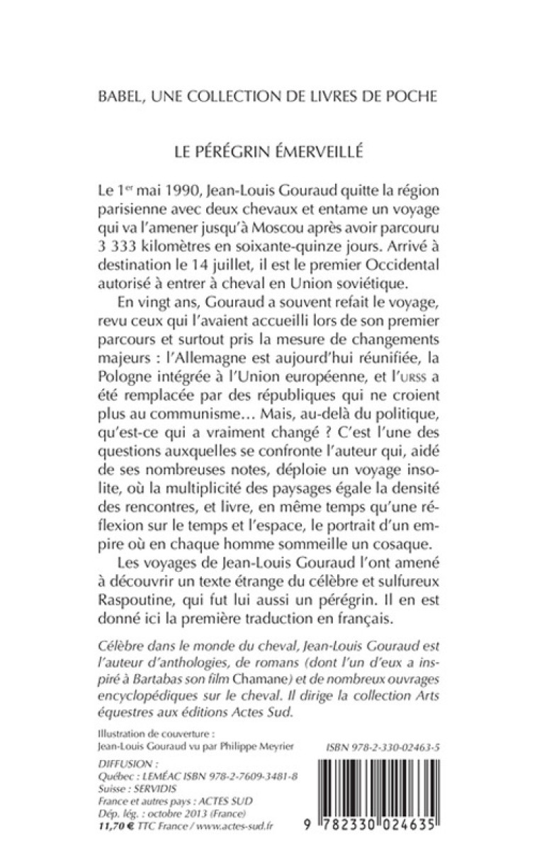 Le Pérégrin émerveillé - Jean-Louis Gouraud - ACTES SUD