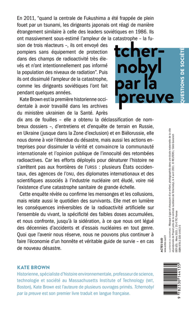 Tchernobyl par la preuve - Kate Brown - ACTES SUD