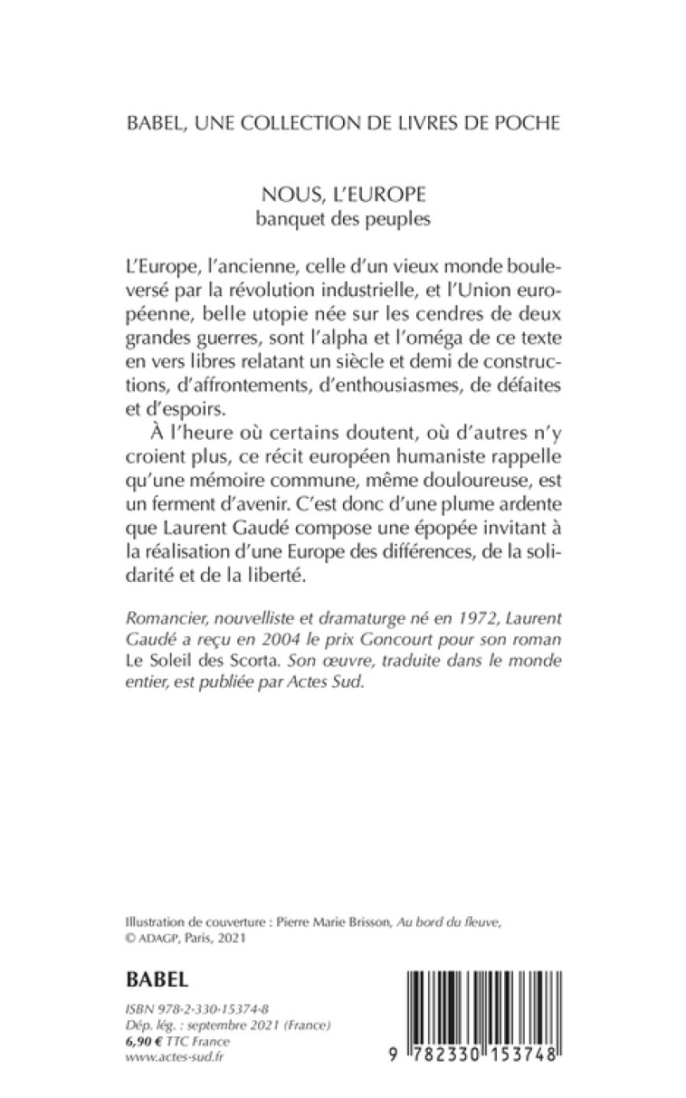 Nous, l'Europe - Laurent Gaudé - ACTES SUD