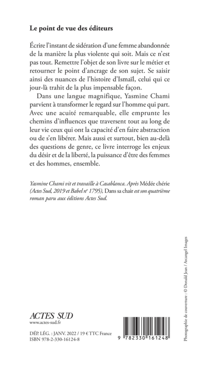 Dans sa chair - Yasmine Chami - ACTES SUD