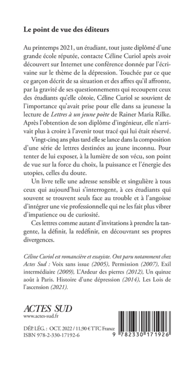 Prendre la tangente - Céline Curiol - ACTES SUD