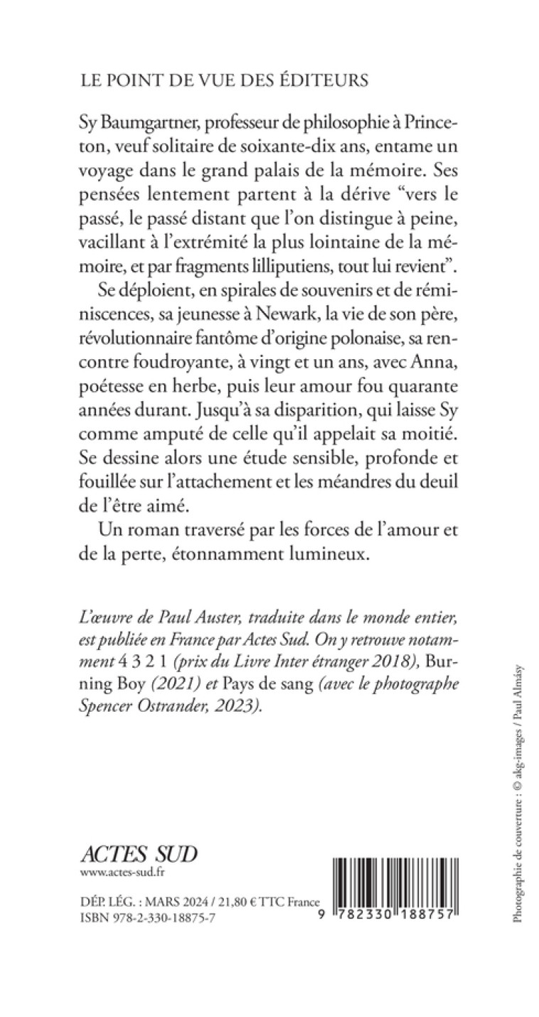 Baumgartner - Paul Auster - ACTES SUD