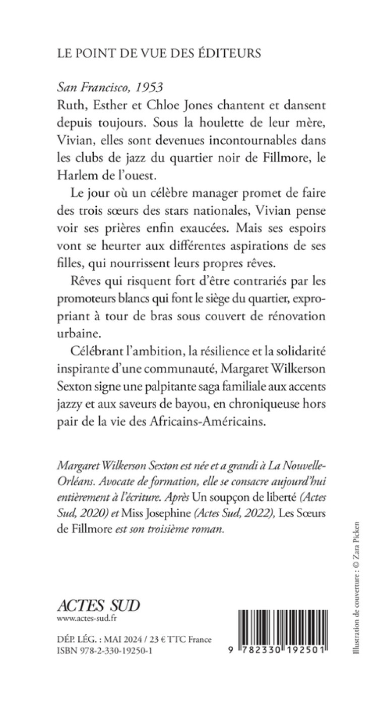 Les Soeurs de Fillmore - Margaret Wilkerson sexton - ACTES SUD