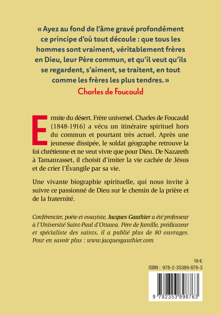 Saint Charles de Foucauld - JACQUES GAUTHIER - EMMANUEL