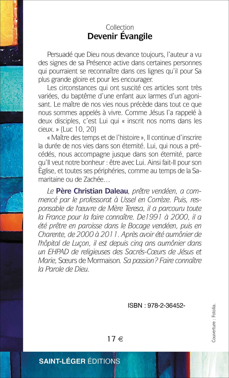 Dieu nous devance - Christian DALEAU - SAINT LEGER