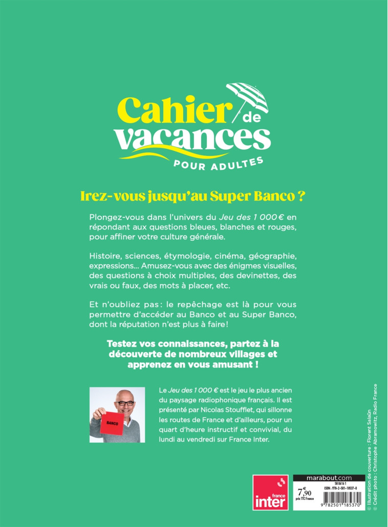 Cahier de vacances - Le jeu des 1000  -   - MARABOUT