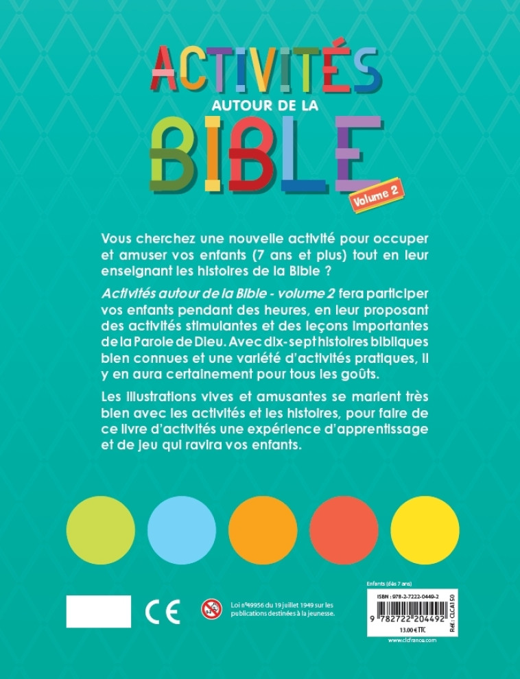 Activités autour de la Bible vol 2 -  CLC  - CLC FRANCE