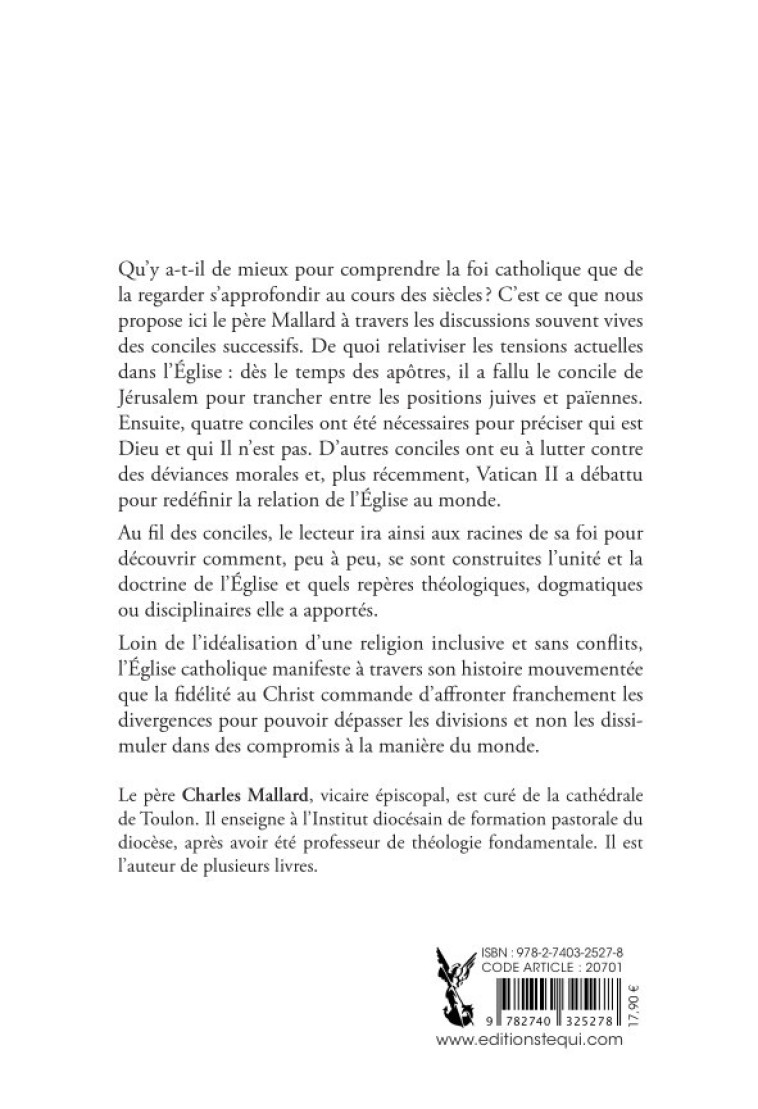 Histoire de la foi en suivant les conciles - Charles Mallard - TEQUI