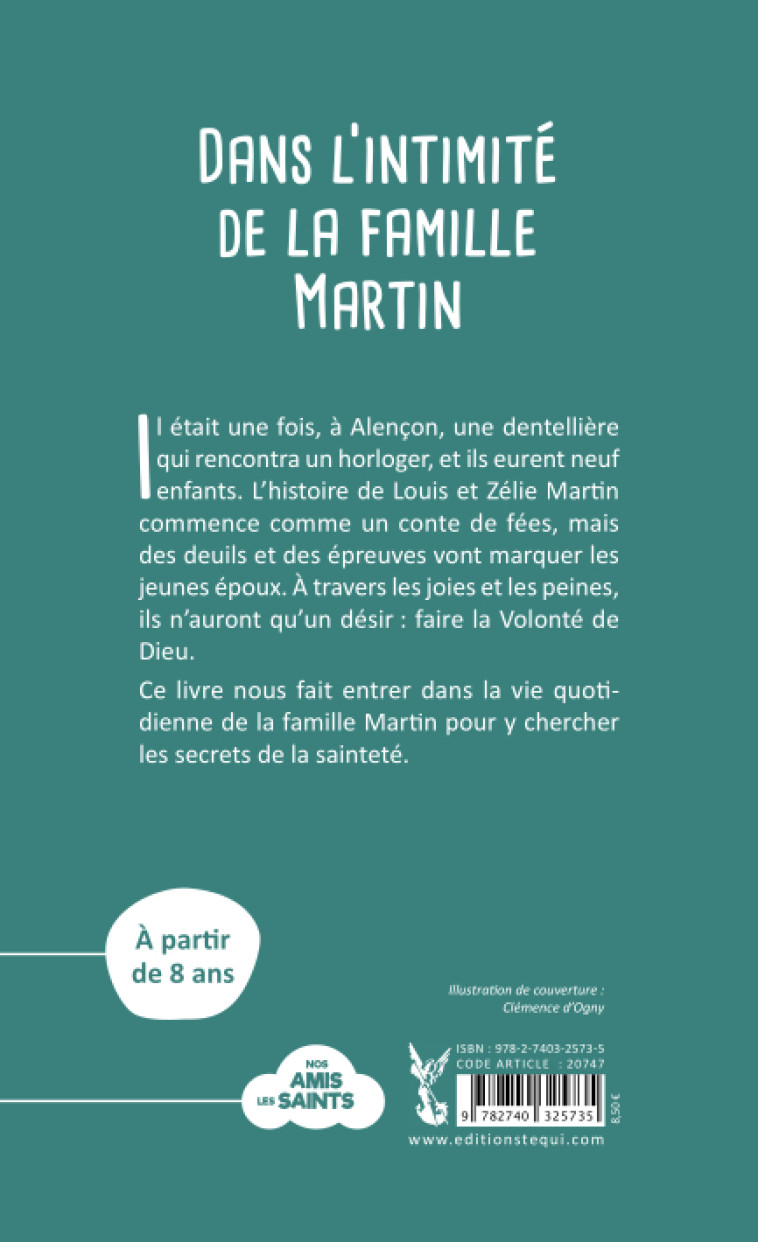 DANS L'INTIMITE DE LA FAMILLE MARTIN - Marie Martin - TEQUI