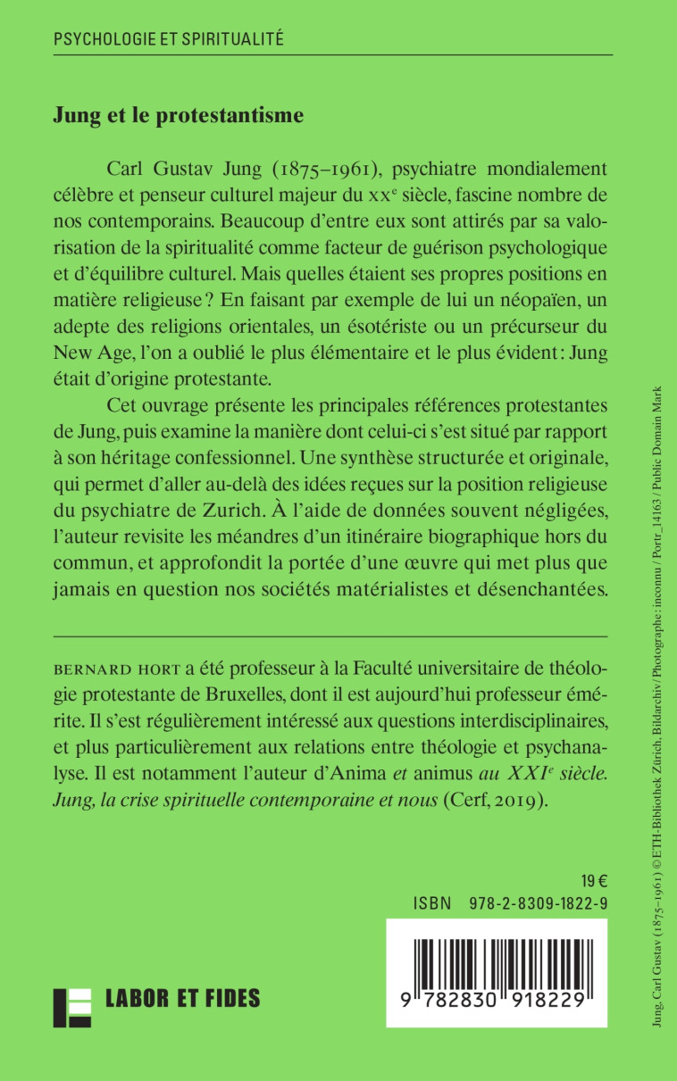 Jung et le protestantisme - Bernard Hort - LABOR ET FIDES