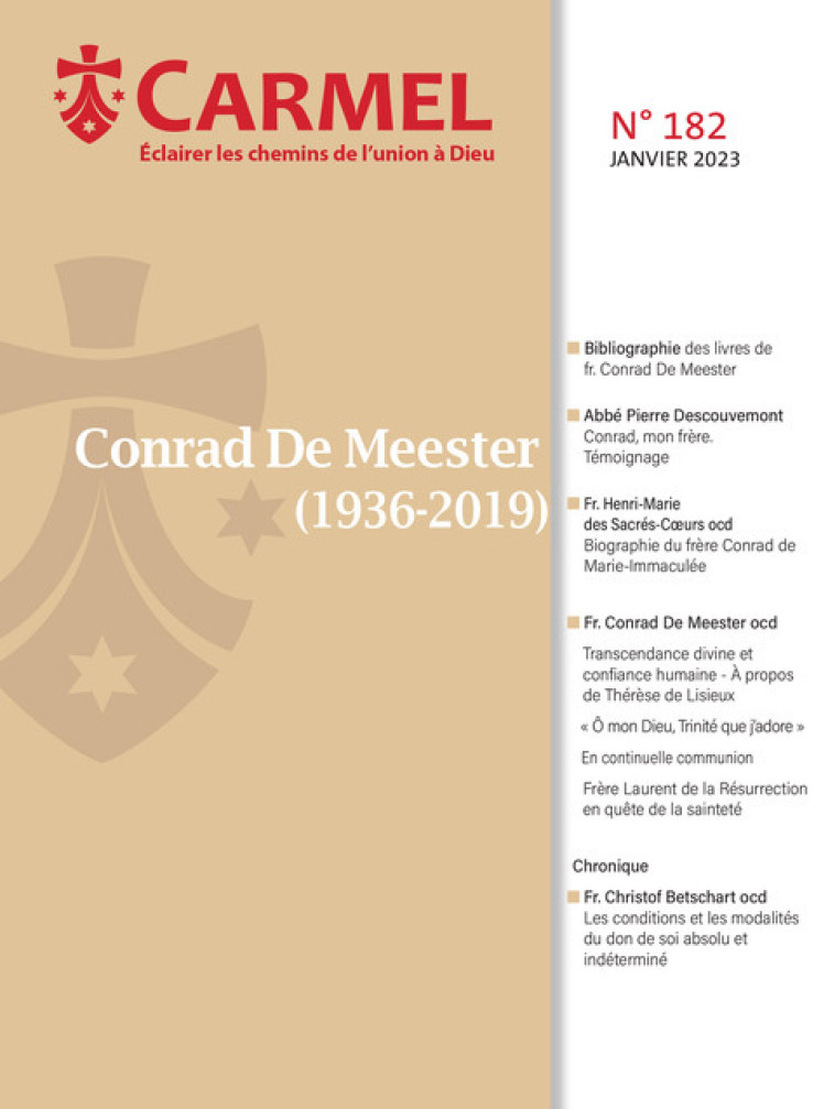 Revue Carmel - Conrad De Meester (1936-2019) - Baptiste Sauvage - CARMEL