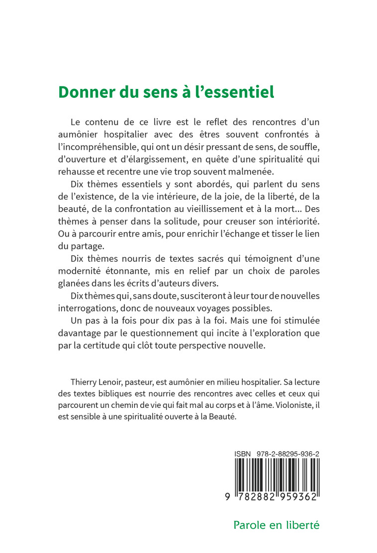 Donner du sens à l'essentiel - Thierry Lenoir - CABEDITA